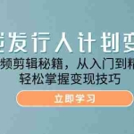 (12571期)游戏发行人计划变现课:视频剪辑秘籍,从入门到精通,轻松掌握变现技巧