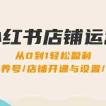(12570期)小红书店铺运营:0到1轻松盈利,账号定位/养号/店铺开通与设置/选品/发货