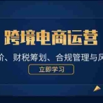 (12592期)跨境电商运营:财务进阶、财税筹划、合规管理与风险控制