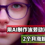(12637期)用AI生成泳装美女跳舞短视频,2个月涨粉18万,多种变现月收益万元