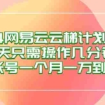 (12675期)2024网易云梯计划项目,每天只需操作几分钟 一个账号一个月一万到三万