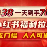 (12741期)一单38,一天到手7000+,小红书福利拉新,0门槛人人可做