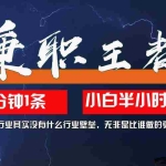 （12721期）兼职王者，3分钟1条无脑批量操作，新人小白半小时学会，长期稳定 一天200+