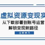 (12770期)TK虚拟资源变现实操:从下载部署到账号运营,解锁变现新路径