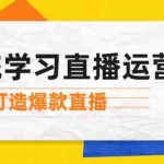 (12802期)系统学习直播运营:掌握起号方法、主播能力、小店随心推,打造爆款直播