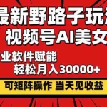 (12798期)最新野路子玩法,视频号AI美女,当天见收益,轻松月入30000+