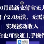 (12824期)10月最新支付宝无人野路子2.0玩法,无需露脸,实现被动收入,小白也可…
