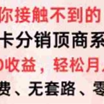 (12820期)号卡分销顶商系统,单卡400+收益。0门槛免费领,月入几W超轻松!