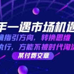 (12818期)十年 一遇 市场机遇,明确指引方向,转换思维,坚定执行,方能不被时代…