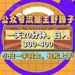 (12866期)公众号流量主野路子玩法,一天20分钟,日入300~400,小白一学就会
