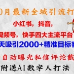 (12921期)10月最新小红书,抖音,视频号,快手四大平台全域引流,,每天吸引2000…