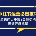 (12926期)小红书运营必备技巧,种草笔记四大步骤+关键词挖掘法:迅速开爆流量