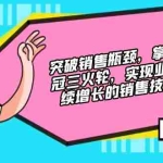 (12965期)突破销售瓶颈,掌握销冠三火轮,实现业绩持续增长的销售技能课