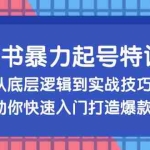 (13003期)小红书暴力起号训练营,从底层逻辑到实战技巧,助你快速入门打造爆款
