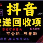 (13012期)抖音快递回收,2024年最暴利项目,小白容易上手。一分钟学会。