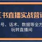 (13018期)小红书直播实战营详解,涵盖起号、话术、数据等全方位技巧,玩转直播间