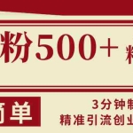 (13073期)3分钟制作精准引流创业粉500+操作简单