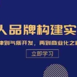 （13059期）个人品牌构建实战课：从互联网规律到气质开发，再到商业化之路，全程解析