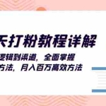 (13058期)21天打粉教程详解:从逻辑到渠道,全面掌握打粉方法,月入百万高效方法