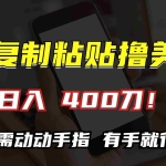 （13152期）AI复制粘贴撸美金，日入400刀！只需动动手指，小白无脑操作