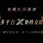 (13126期)全域矩阵系统,可一键克隆爆款矩阵分发到多个平台!矩阵操作日引流500+!