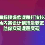 (13176期)全面解锁爆款课程打造技巧,从内容设计到流量获取,助你实现课程变现