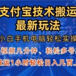 (13203期)支付宝分成技术搬运“最新玩法”(小白手机电脑轻松实操1小时) 轻松日…