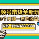 (13211期)24年下半年风口项目,视频号带货全新玩法,3个月赚一年收入,实测单日…