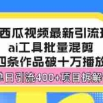 (13245期)西瓜视频最新玩法,全新蓝海赛道,简单好上手,单号单日轻松引流400+创…