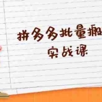 (13265期)拼多多批量搬砖实战课,全自动剪辑发布,黑科技新技术与爆款选品策略