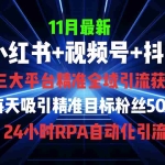 (13259期)全域多平台引流私域打法,小红书,视频号,抖音全自动获客,截流自…