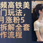 (13318期)短视频高铁美女热门玩法,单月涨粉5万,拆解全套操作流程