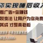 (13315期)带你实现睡后收入 裂变法让用户为你免费推广 不再为流量焦虑 小白轻松…