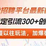 (13309期)招聘平台最新截流术,日稳定引流300+创业粉,颠覆以往玩法 加爆微信