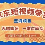 (13349期)最新京东短视频蓝海带货项目,无需剪辑无脑搬运,一键过原创,有手就能…