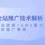 (13417期)多多全站推广技术解析:极速断流破解+GMV暴力提升,打造高效推广策略