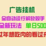 (13506期)广告挂机 全自动运行 单机500+ 可批量复制 玩法简单 小白新手上手简单 …