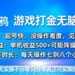 (13501期)韩国知名游戏打金无脑搬砖单机收益500+