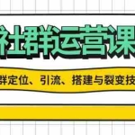 (13479期)社群运营打卡计划:解锁社群定位、引流、搭建与裂变技能