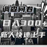 (13472期)【快速上手】调查问卷项目分享,一个问卷薅多遍,日入二三百不是难事!