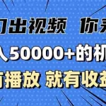 (13516期)月入5万+的机会,我们出视频你来发,有播放就有收益,0基础都能做!