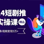 (13544期)2024最火爆的项目短剧推广实操课 一条视频变现5万+(附软件工具)