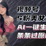 （13531期）揭秘视频号S粉美女跳舞赛道，一键生成原创视频，收益翻倍！