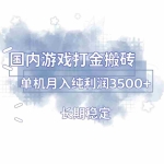 (13584期)国内游戏打金搬砖,长期稳定,单机纯利润3500+多开多得