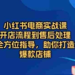 (13616期)小红书电商实战课,开店流程到售后处理,全方位指导,助你打造爆款店铺