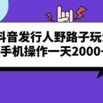 (13657期)抖音发行人野路子玩法,手机操作一天2000+