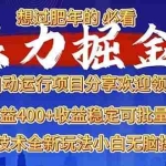 (13675期)2025暴力掘金项目,想过肥年必看!