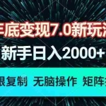 (13721期)年底变现7.0新玩法,单机一小时18块,无脑批量操作日入2000+