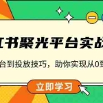 (13775期)小红书 聚光平台实战课,从认识平台到投放技巧,助你实现从0到1的突破