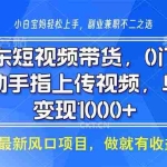 （13854期）京东短视频带货，0门槛，动动手指上传视频，轻松日入1000+